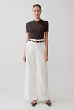 Shae Wide Leg Denim Jeans White