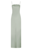Isadora Lace Satin Maxi Dress Sage