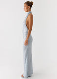 Kaida Sequin Maxi Dress Misty Blue