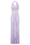 Bonnie Slinky And Lace Maxi Dress Lilac