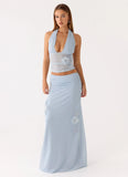 Fleur Power Maxi Skirt Blue