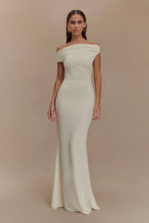 Kinsley Slinky Maxi Dress With Hardware Ivory