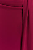 Celina Chiffon Halter Top With Hardware Cherry Red