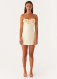 Patsie Strapless Mini Dress Yellow