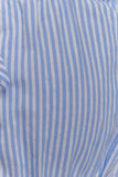 Gretel Sleeveless Crop Top Blue Pinstripe