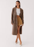 Since Way Back Longline Coat Brown