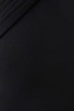 Sable Crossover Crepe Midi Dress Black