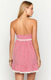 Maisie Red Gingham Strapless Mini Dress