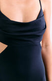 Taleah Navy Crepe Formal Maxi Dress