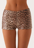 Feeling Fierce Sequin Shorts Leopard Sequin
