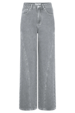 Georgette Mid Rise Paneled Denim Jeans Grey