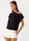 Raeni Off Shoulder Top Black