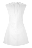 Ariana Pleated Neck Mini Dress Ivory