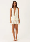 Demelza Halter Mini Dress Ivory