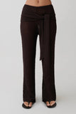 Mattais Boucle Knit Pants Dark Chocolate