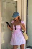 Clairo Light Pink Stripe Cap Sleeve Mini dress