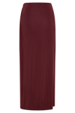 Bridget Slinky Maxi Skirt With Hardware Burgundy