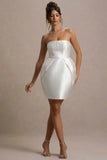 Lovebug Ivory Bandeau Mini Dress With Tulip Skirt
