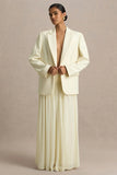 Spencer Cream Chiffon Pleated Maxi Skirt