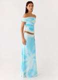 Moka Maxi Skirt Blooming Blue