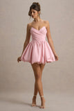 Georgie Pink Sweetheart Puffball Mini Dress