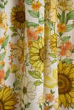 Ivory Sunflower Print Bandeau High Low Midi Dress