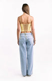 Gwen Yellow Lace Corset Top