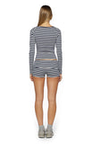 Bennie Navy Stripe Foldover Micro Shorts