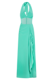 Jonna Chiffon And Mesh Maxi Dress Lagoon