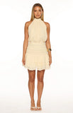 Jasleen Cream Halter Neck Mini Dress