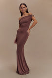 Kinsley Slinky Maxi Dress With Hardware Chocolate