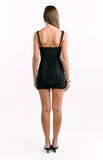 Tegan Black Rhinestone Party Mini Dress