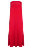 Bruna Slinky Fishtail Maxi Skirt Red
