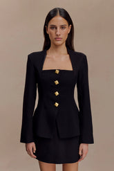 Christel Suiting Fitted Blazer Black