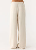 Delong Low Rise Linen Pants Oatmeal