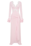 Electra Slinky Lace Maxi Dress Ballet Pink