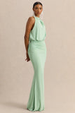 Umaira Mint High Neck Maxi Dress
