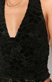 Clancy Black Velvet Crop Top
