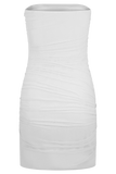 Jianna Strapless Mesh Mini Dress White