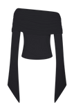Dahlia One Shoulder Top Black