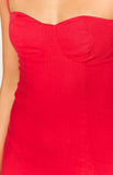 Penny Lane Red Linen Blend Mini Dress
