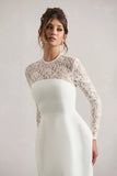 Birdie White Lace Long Sleeve Mini Dress