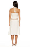Reighn White Lace Detail Midi Skirt