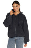 Tate Washed Navy Oversized Hooded Jacket