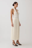 Thien Cowl Halter Midi Dress Ivory