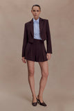 Simone Cropped Suiting Blazer Dark Chocolate