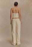 Ebony Embroidered Denim Jeans Cream
