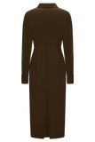 Cecilie Cut Out Shirt Midi Dress Dark Chocolate