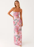 Peggy Maxi Dress Pink Floral