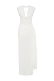 Giulia Chiffon Draped Maxi Dress White